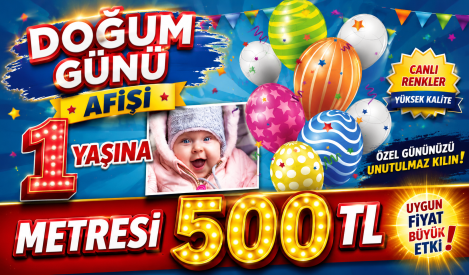 Doğum Günü Pankartı, Afişi, Brandası