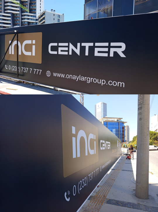 Bayraklı'da 130 Metre Vinil Branda Germe Reklamı